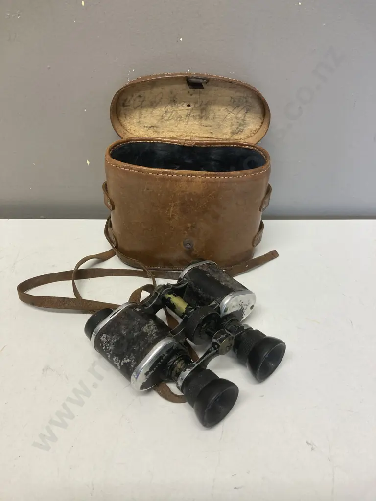 Antique French Conqueror Binoculars G/3172 In Leather Case With Matching Numbers Image 1++