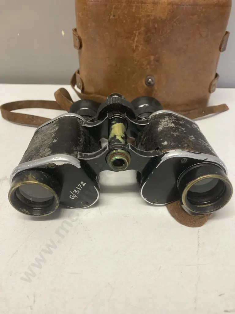 Antique French Conqueror Binoculars G/3172 In Leather Case With Matching Numbers Image 1++
