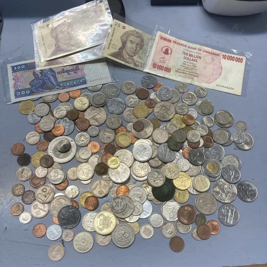 Assorted Banknotes & Coins Image 1++