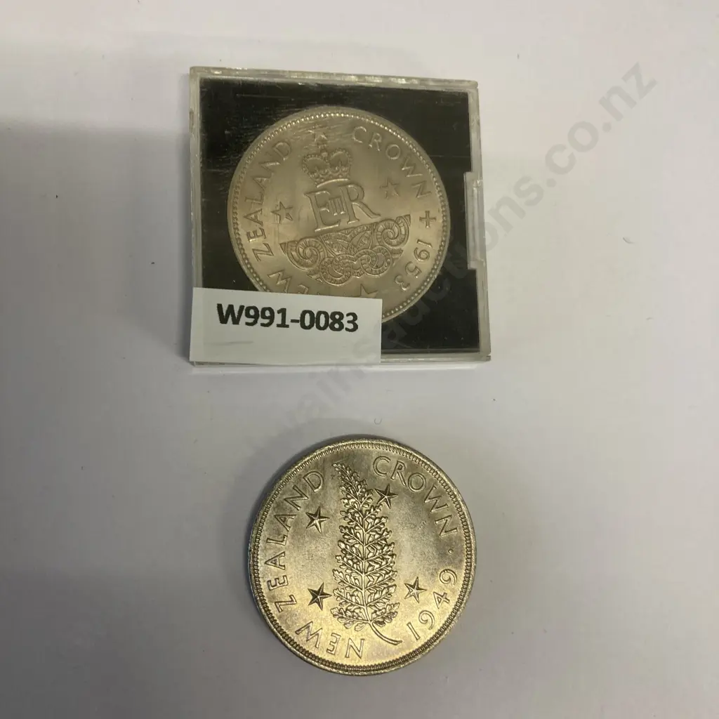 1949 & 1953 New Zealand Crowns Image 1++