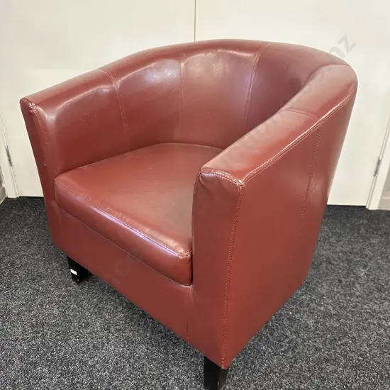 Brown Bicast Leather Tub Chair