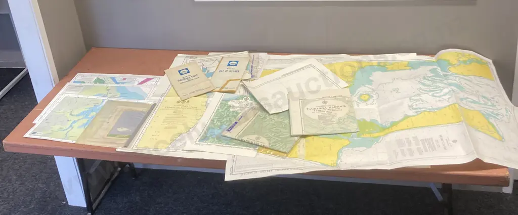 Maps - Brisbane Moreton, Tauranga Harbour, Tasman & Coral Seas, Lake Rotoiti Etc Image 1++