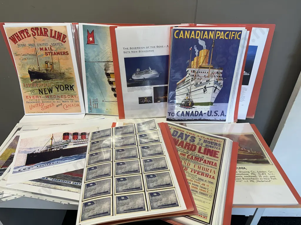 Selection of Large Vintage Ship Advertising Posters Image 1++
