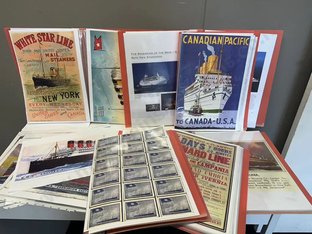 Selection of Large Vintage Ship Advertising Posters Image 1++