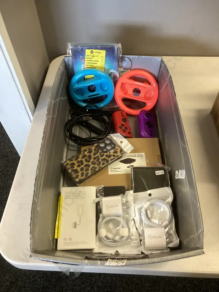 Box Lot Electronics, Chargers Covers Etc Image 1++