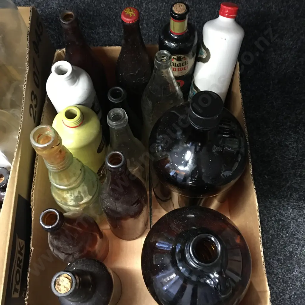 Box Of Assorted Vintage Bottles  Image 1++