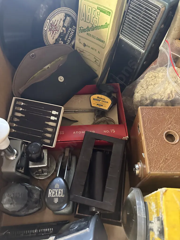 Assorted Vintage Items Including Automatic Numerator, Camera Etc Image 1++
