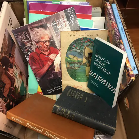 Assorted Books Including Cereal Foods, Maori Proverbs, Warther Carvings Etc