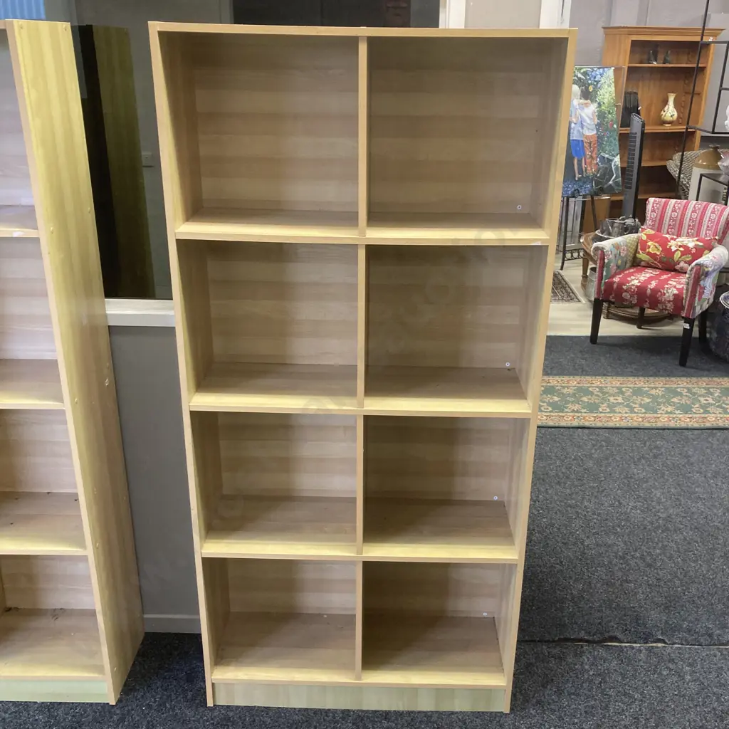 Wood Effect Cube Storage Unit. H176 W83 D29cm Image 1++