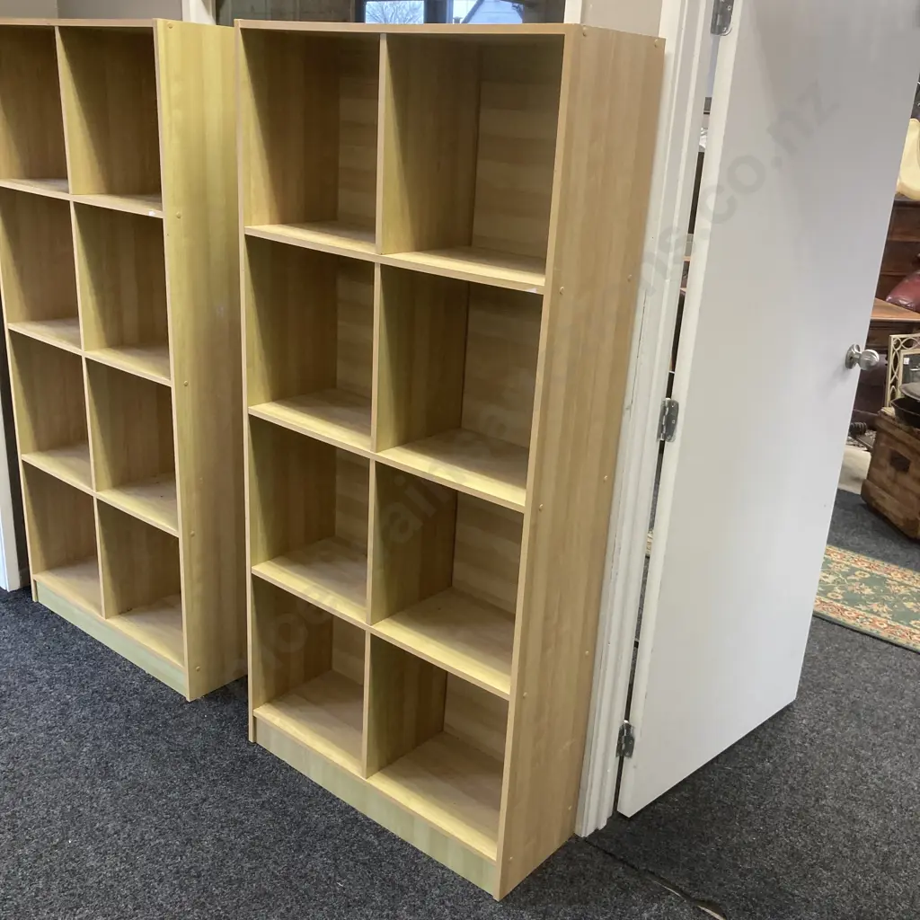 Wood Effect Cube Storage Unit. H176 W83 D29cm Image 1++