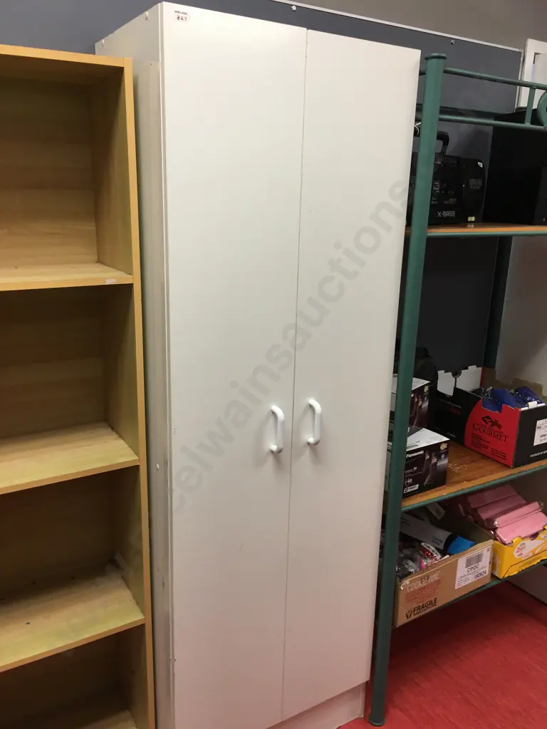 White Double Door Cabinet. H180 W61 D41cm Image 1++