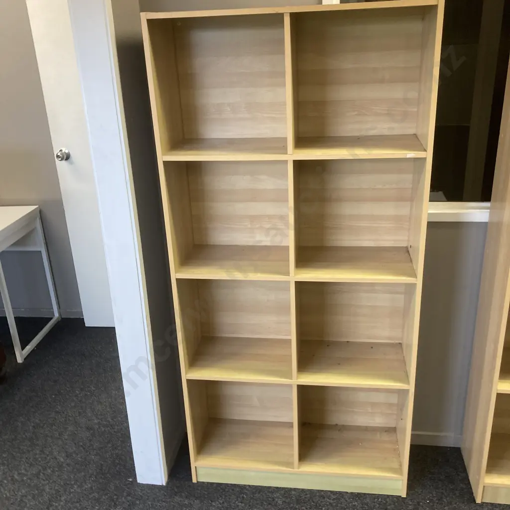 Wood Effect Cube Storage Unit. H176 W83 D29cm Image 1++