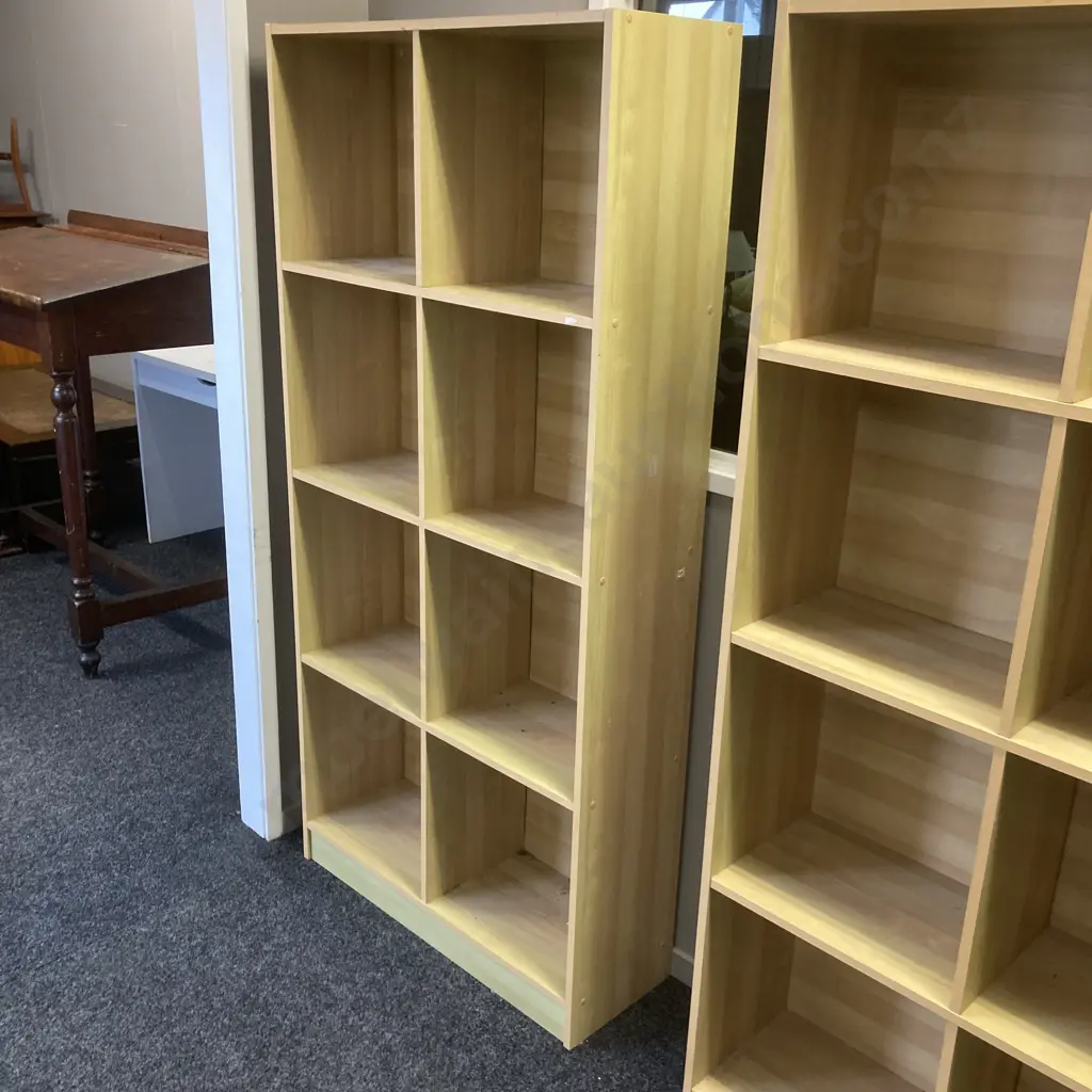 Wood Effect Cube Storage Unit. H176 W83 D29cm Image 1++