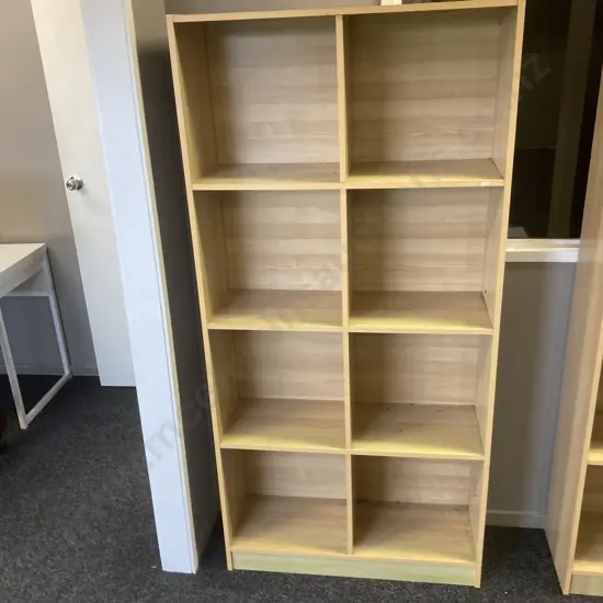 Wood Effect Cube Storage Unit. H176 W83 D29cm