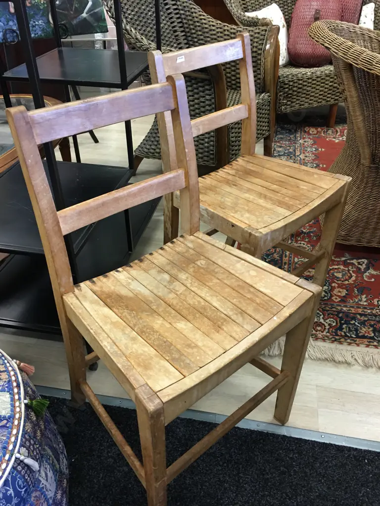 Pair of Rimu Barstools. H65cm Image 1++