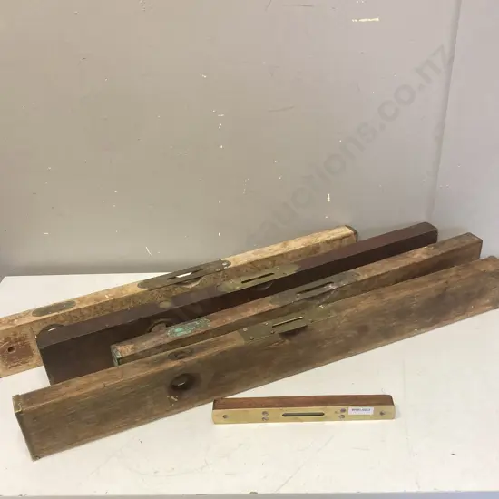 Antique Wood & Brass Levels