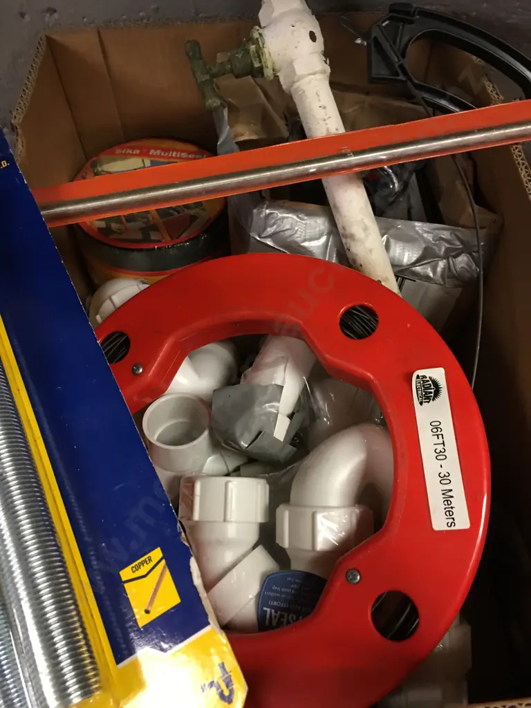 Radiant Electrical Fish Tape, Bell Hanger, Irwin Spring Bending Kit & Box Lot Plumbing, Sika Multiseal Etc Image 1++