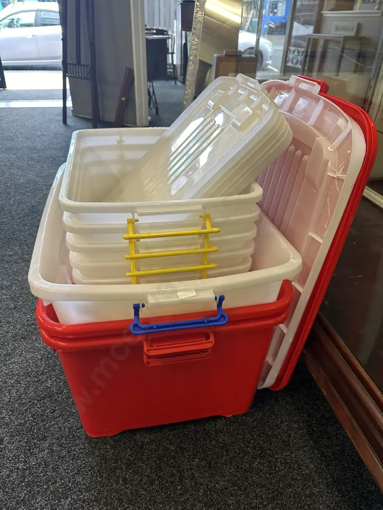 Selection Of Lidded Storage Bins Image 1++