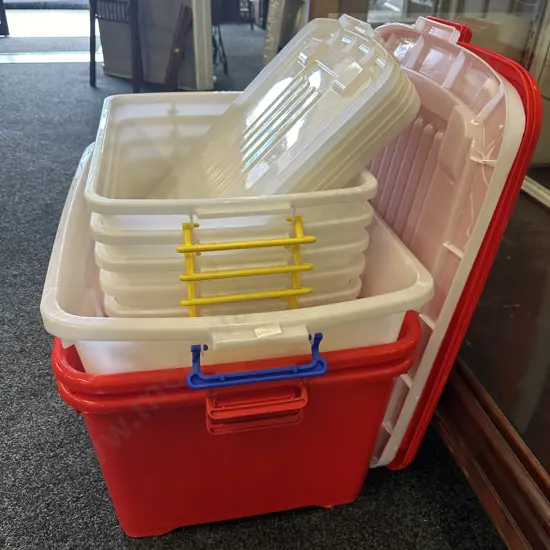 Selection Of Lidded Storage Bins