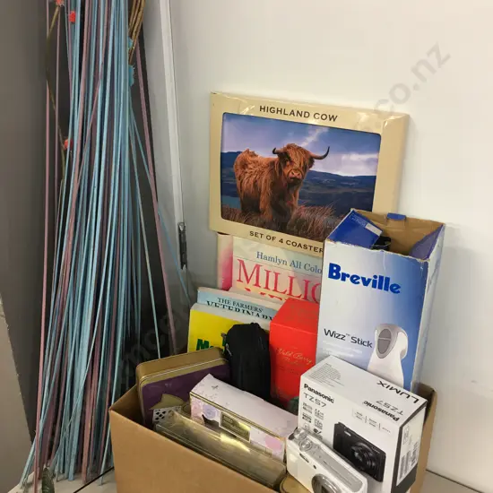Assorted Sundry Items Including Blender, Books, Game, Coasters, Gift Packs Etc 