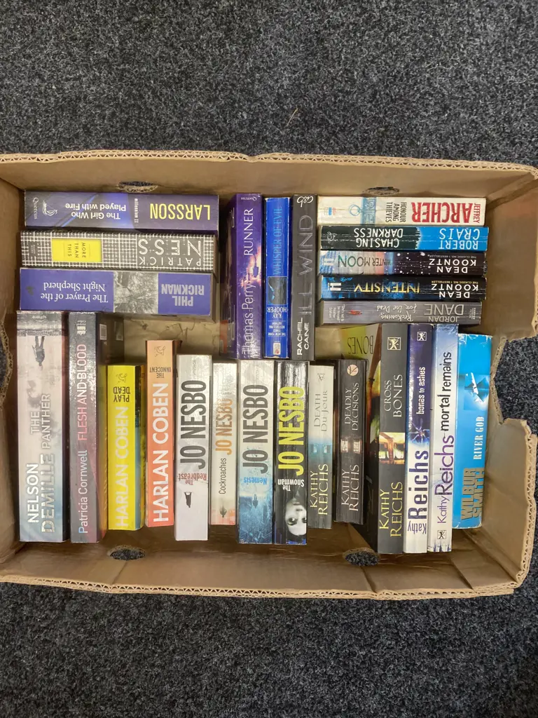 Box Lot Books - Reichs, Koontz, Coben, Nesbo, Etc Image 1++