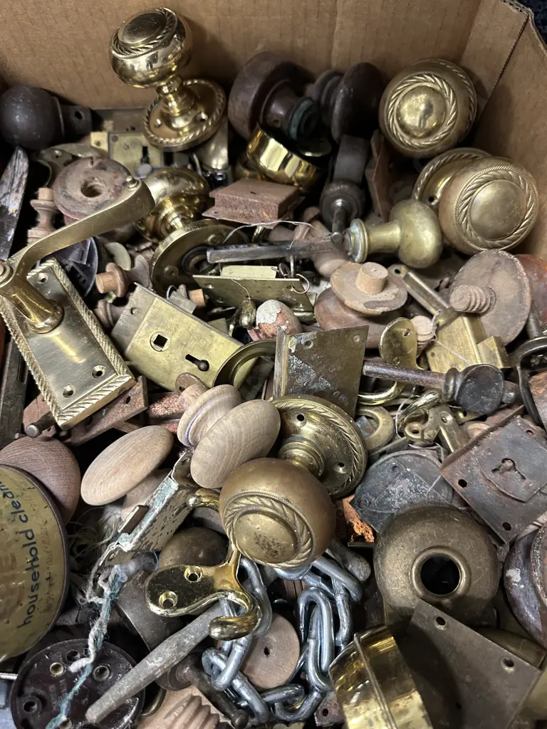 Selection of Hardware Items, Brass Handles, Hooks Etc Image 1++