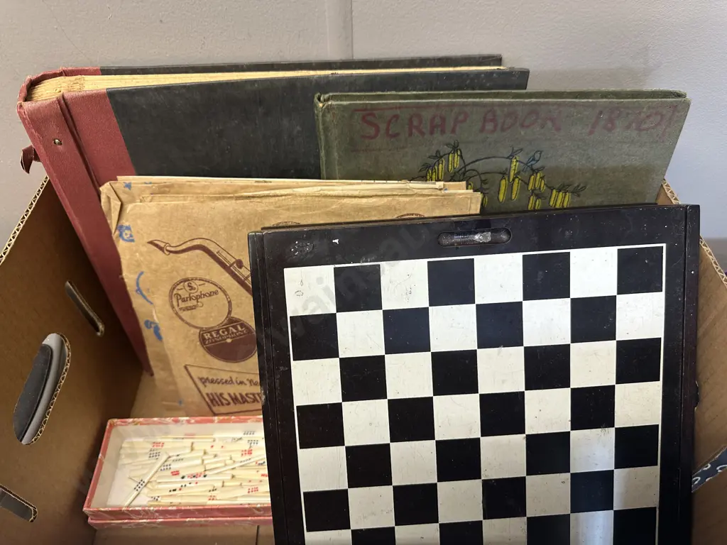 Box Lot Vintage 78's, Games, Slides Etc Image 1++