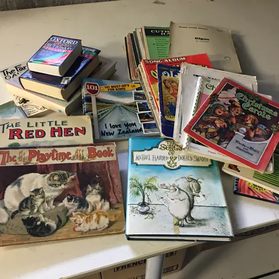 Vintage Kids Books, Far Side gallery, Music Books, Dictionary Etc