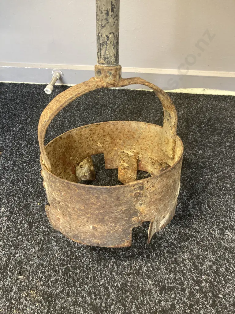 Vintage Steel Post Hole Digger. 131 x 63cm Dia 20cm Image 1++