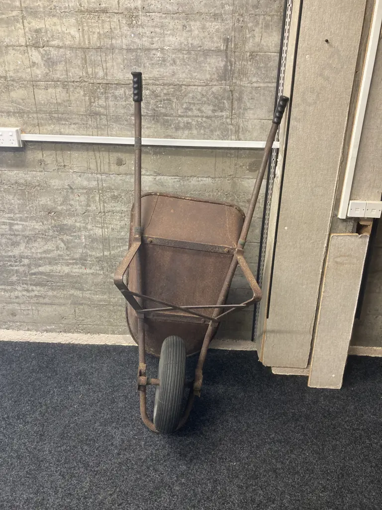 Vintage Steel Wheelbarrow Image 1++