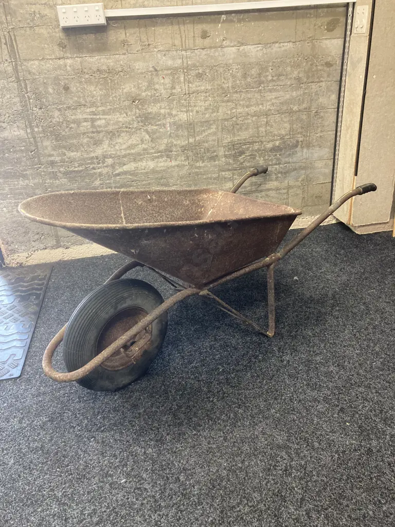 Vintage Steel Wheelbarrow Image 1++
