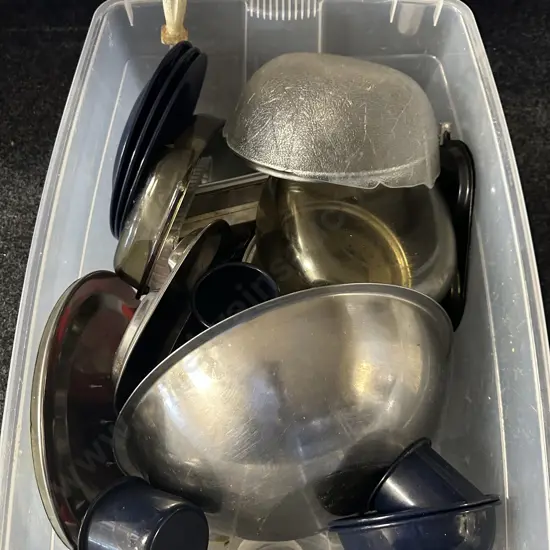 Clear Bin Of Kitchen  Items