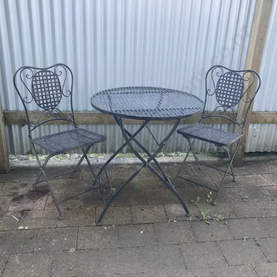 3 Piece Metal Folding Patio Suite