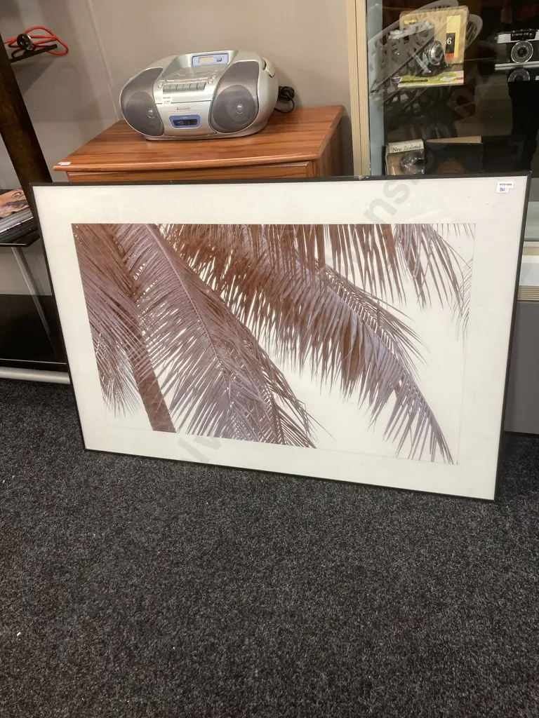 Palm Large Framed Glazed Artwork. 80 x 120cm Image 1++