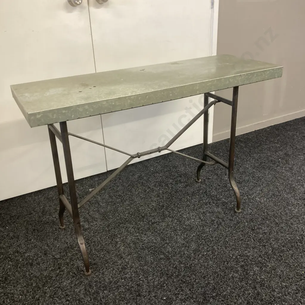 Moss & Embers Metal Market Vendors Table. H76 W112 D41cm Image 1++