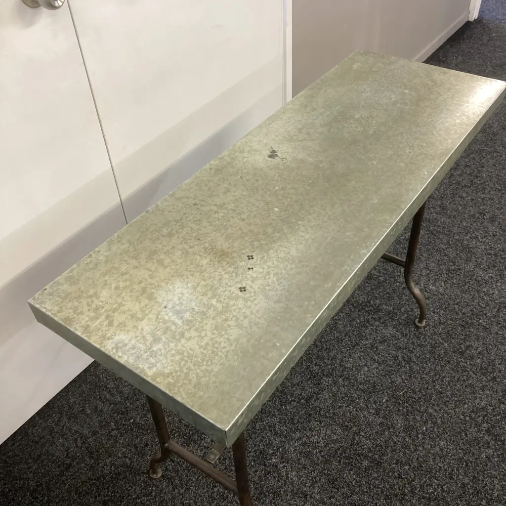Moss & Embers Metal Market Vendors Table. H76 W112 D41cm Image 1++