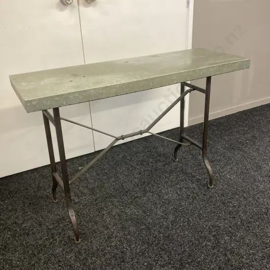 Moss & Embers Metal Market Vendors Table. H76 W112 D41cm