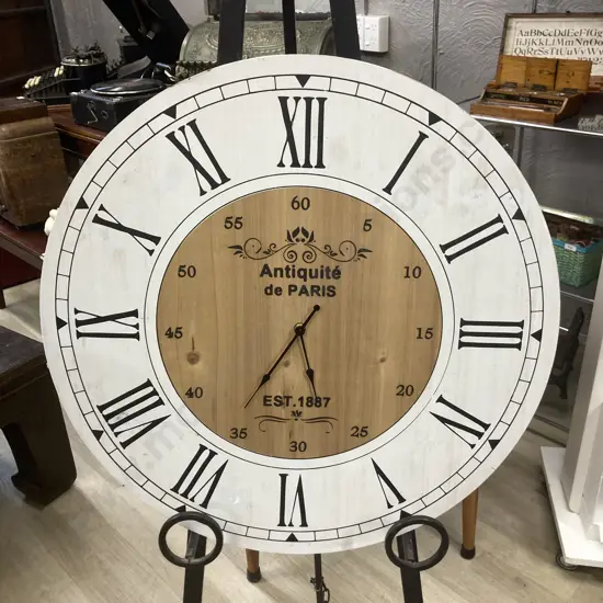 Antiquite de Paris Wooden Wall Clock. Dia 59cm