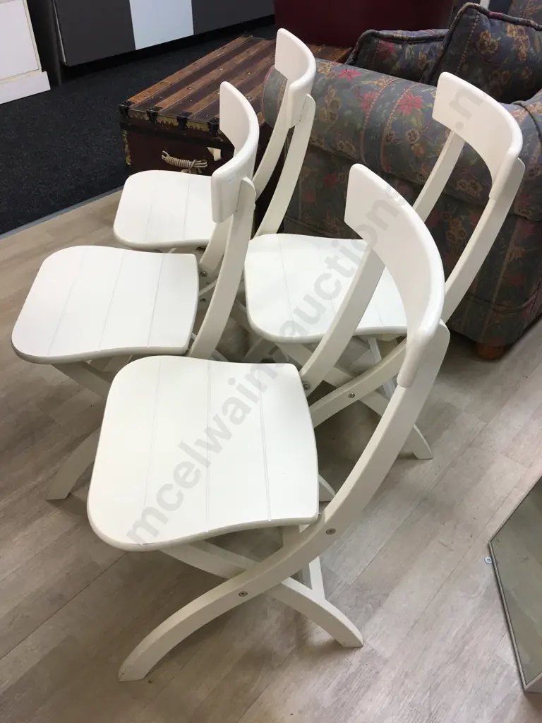 Set Of Four White Painted Dining Chairs Image 1++