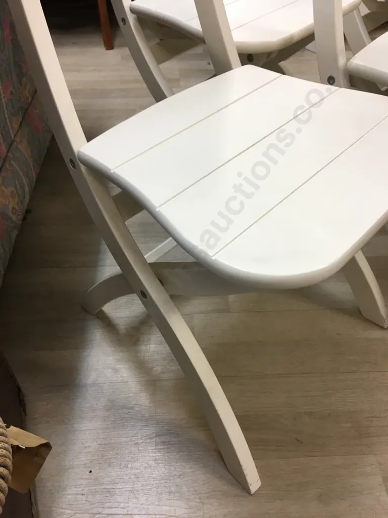 Set Of Four White Painted Dining Chairs Image 1++