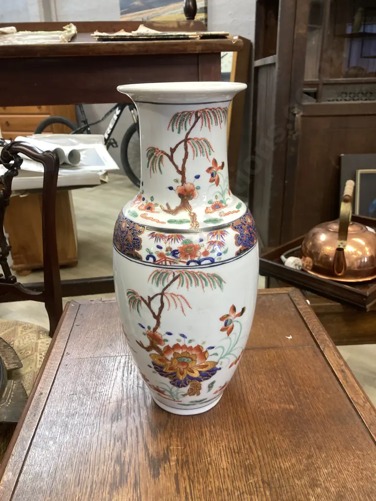 Vintage Asian Porcelain Neck Vase With Gilding. H37cm Image 1++