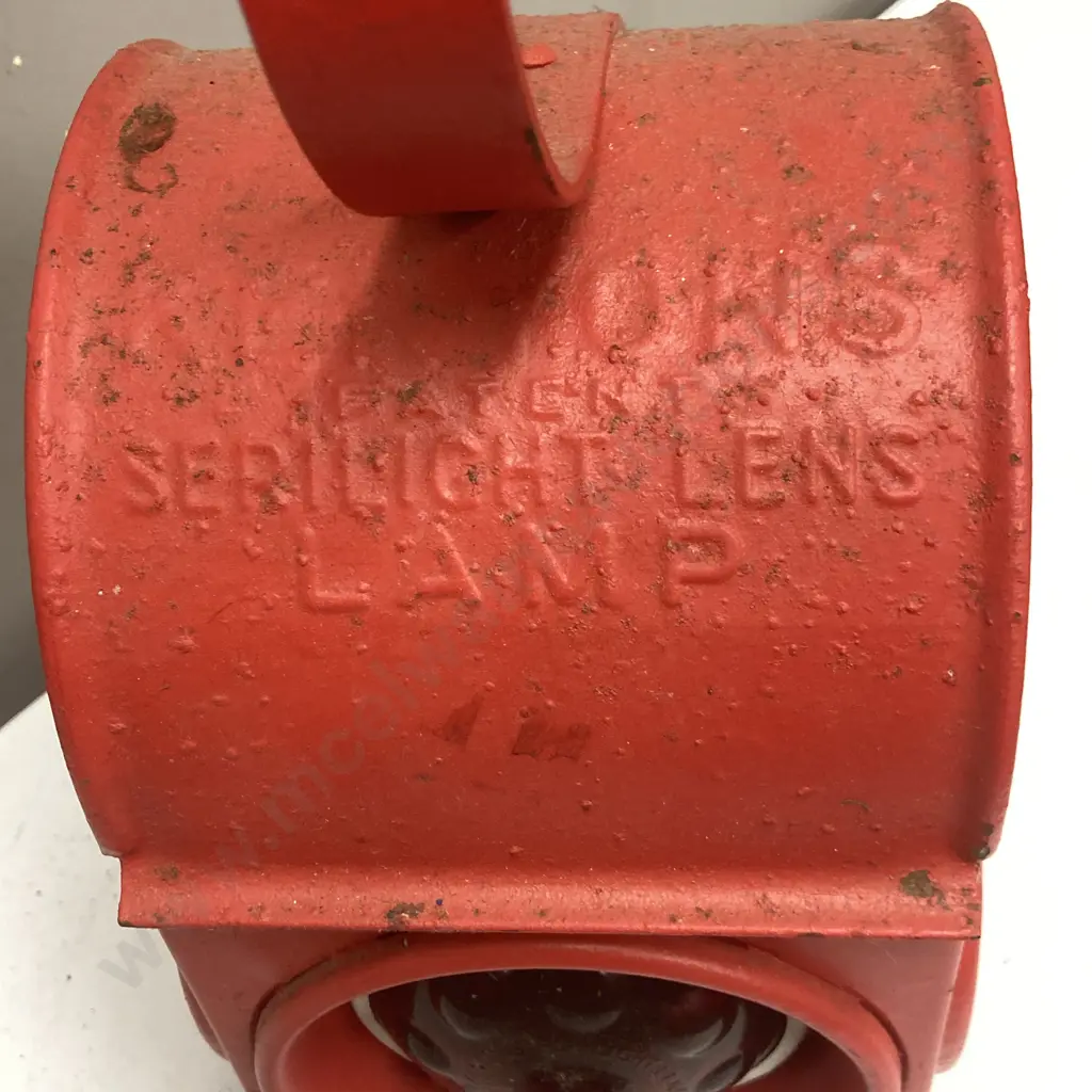 Vintage KENYONS 72 Serilite Lens Lamp - Railway Roadworks Red Lens Warning Lamp. H40cm Image 1++