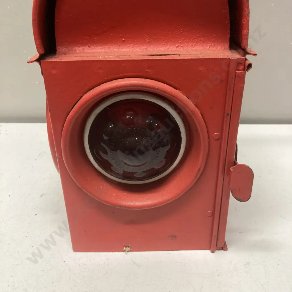 Vintage KENYONS 72 Serilite Lens Lamp - Railway Roadworks Red Lens Warning Lamp. H40cm Image 1++