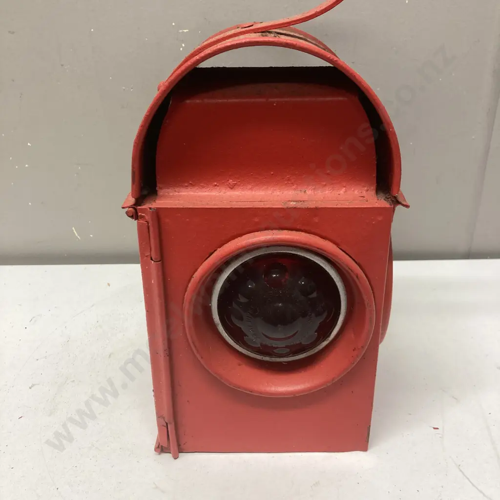 Vintage KENYONS 72 Serilite Lens Lamp - Railway Roadworks Red Lens Warning Lamp. H40cm Image 1++