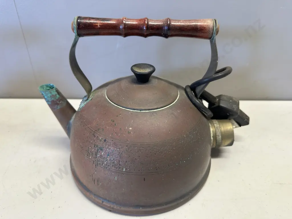 Vintage Electric Copper Teapot With Wooden Handle Image 1++