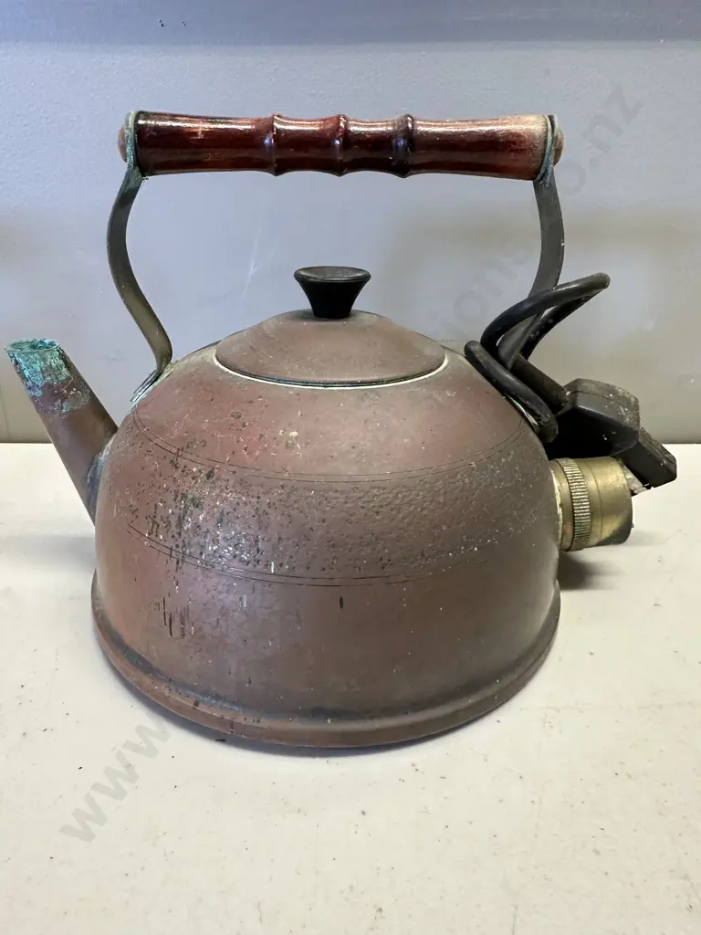 Vintage Electric Copper Teapot With Wooden Handle Image 1++