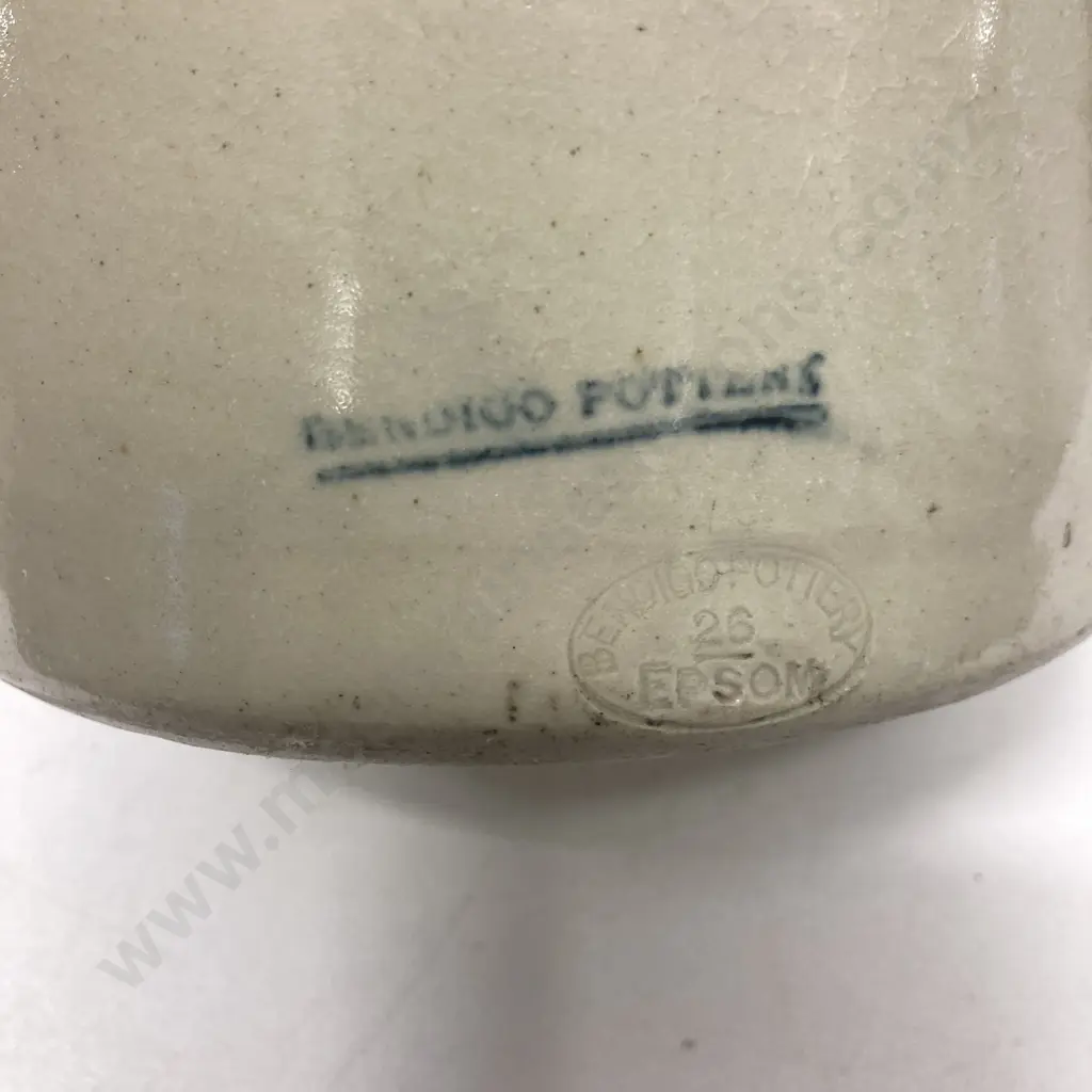 Early Sharpe Bros Bendigo Pottery Stoneware Demijohn With Metal Handle (No Stopper). 32 x 18cm Image 1++