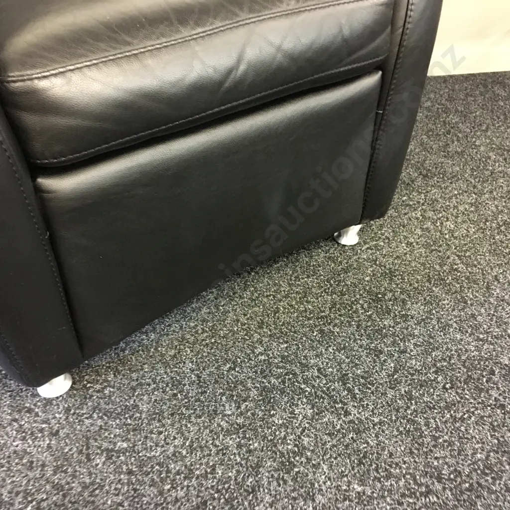 Black Synargy Leather Chair W80cm. Image 1++