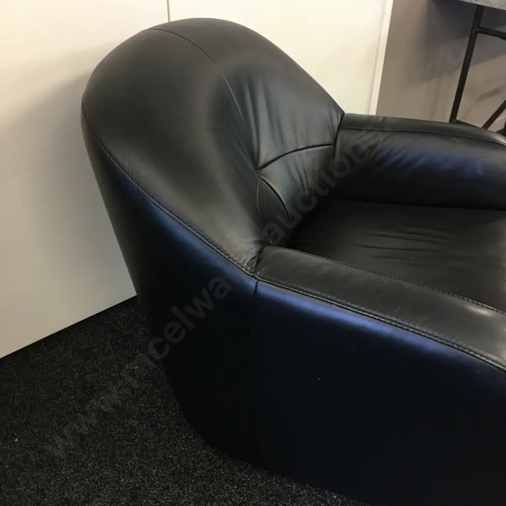 Black Synargy Leather Chair W80cm. Image 1++