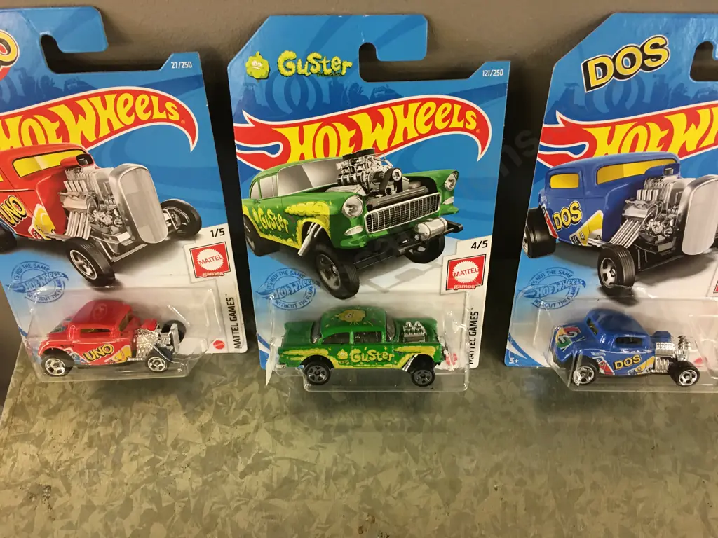 Hot Wheels Mattel Model Cars '32 Fords UNO, DOS & '55 Chevy Bel Air Guster Image 1++